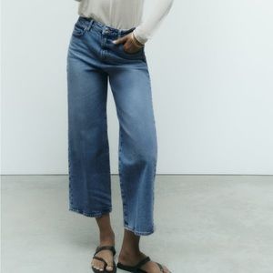 Zara high rise straight cropped jeans 2